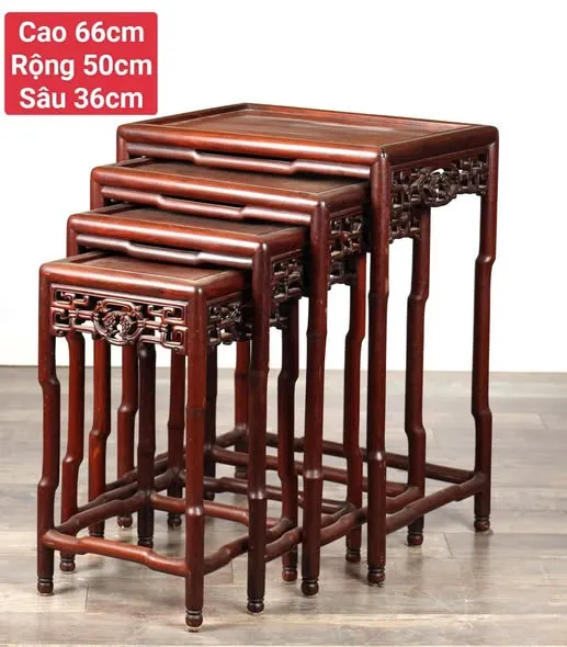 Bộ bàn lồng 4 chiếc bằng gỗ