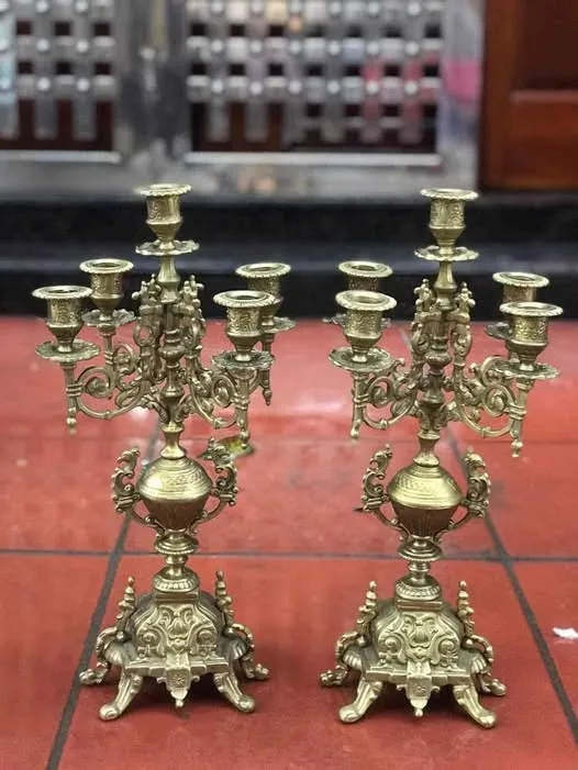Cặp chân nến đồng 5 nhánh